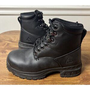 Ace Mens Work Boots 77319 Black Leather Soft Toe Comfort Shoes Size 6.5